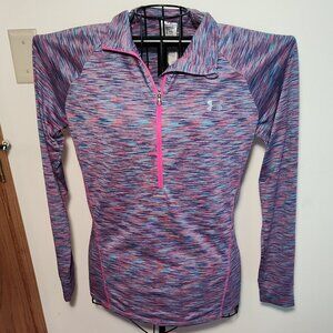 Under Armour pink & blue, lightweight pull-over, excellent used cond., size L